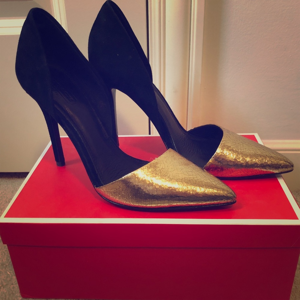 Coach Black and Gold Heels
